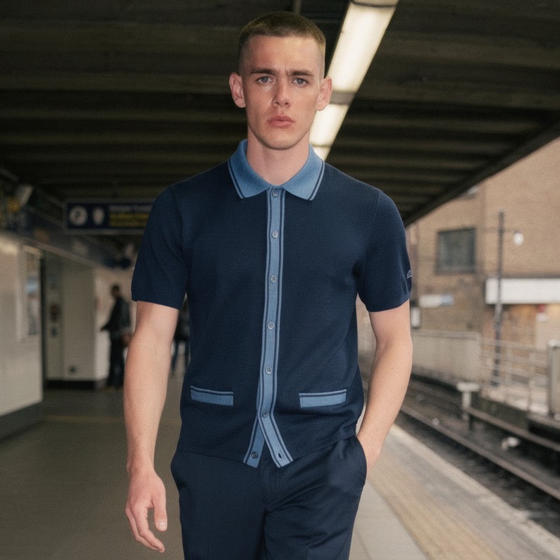 Salop Knit Shirt Dark Navy